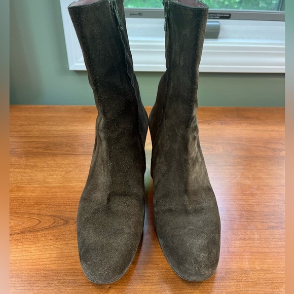 Robert Clergerie Green Suede Boots Sz 10 - Picture 1 of 15